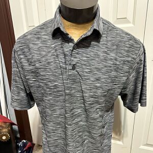 FootJoy Mens Medium Black/White Short Sleeve Polo